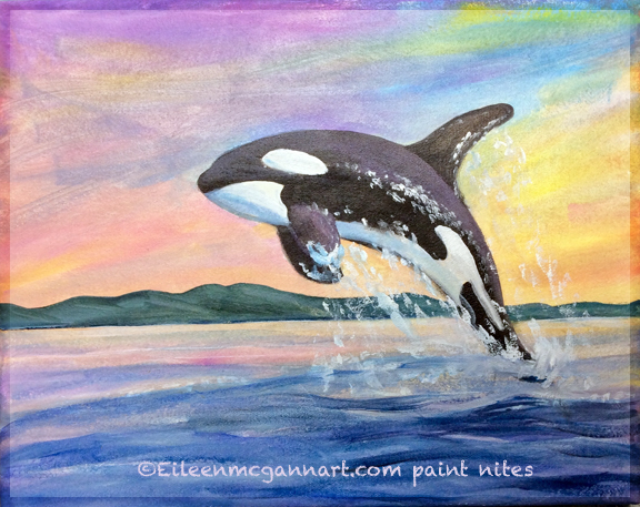 Orca painting paint nite